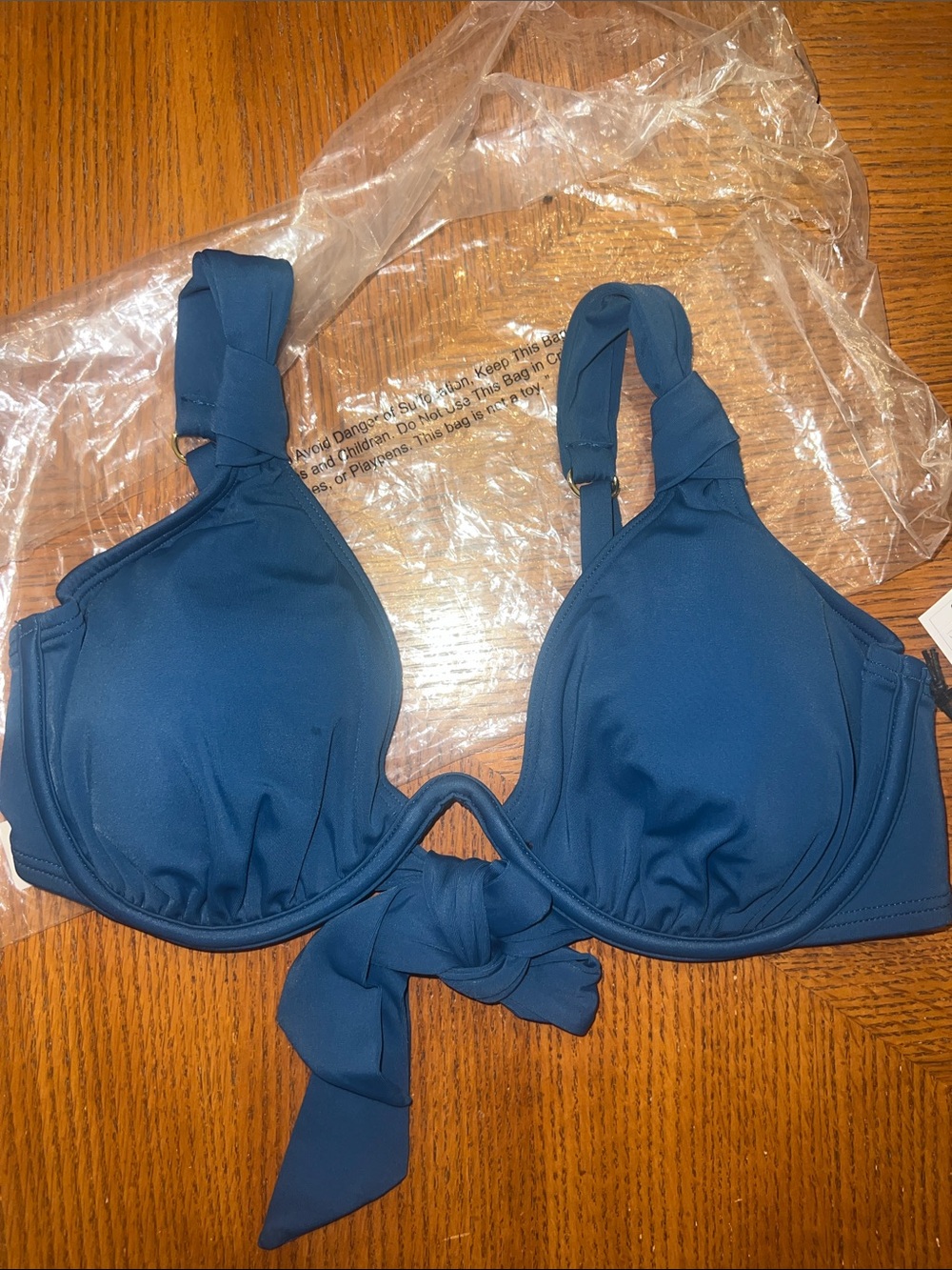 Blue Teal color size 36D Underwire Bikini Top - Women out of the package new B34